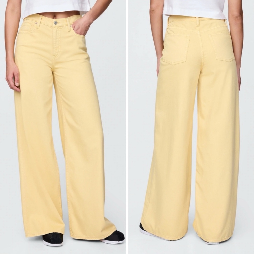 GAP Butter Yellow Baggy Mid Rise Wide Leg Jean in Ultrasoft Denim Sz 29 8 NEW - Picture 13 of 13
